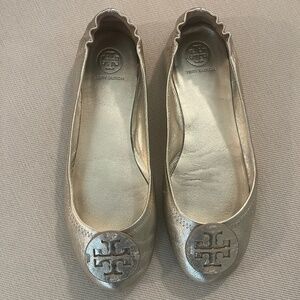 Tory Burch Gold Ballet Flats